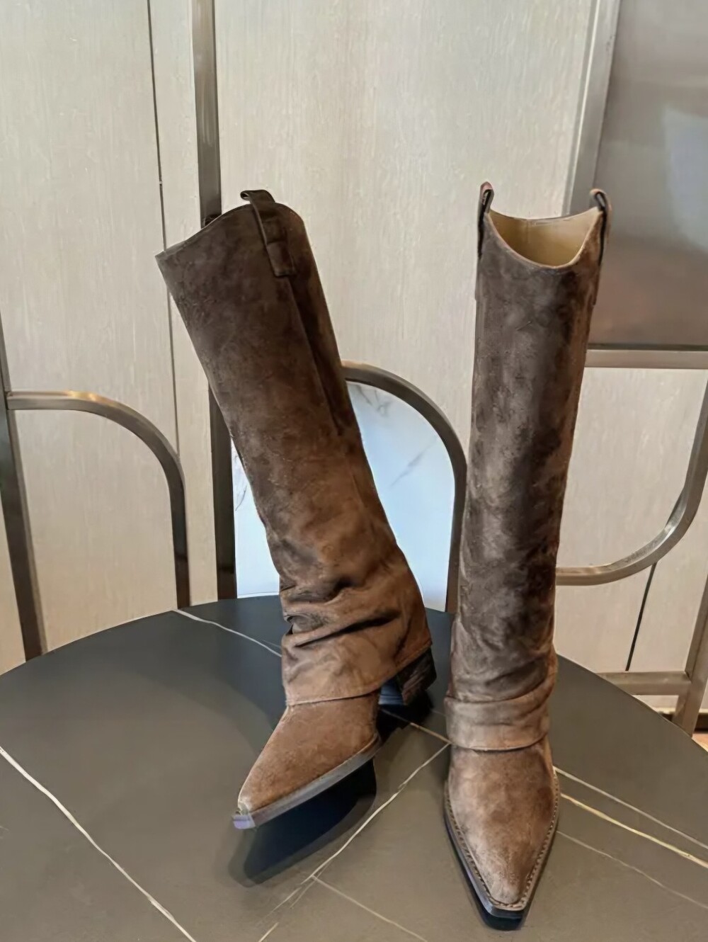 Trending Women's Tall Boots, Match Dresses in Summer; Brown Knee-high Rider Boot - Picture 9 of 16